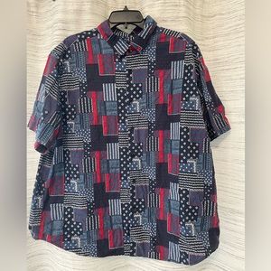 Men’s dress shirt in red/ blue